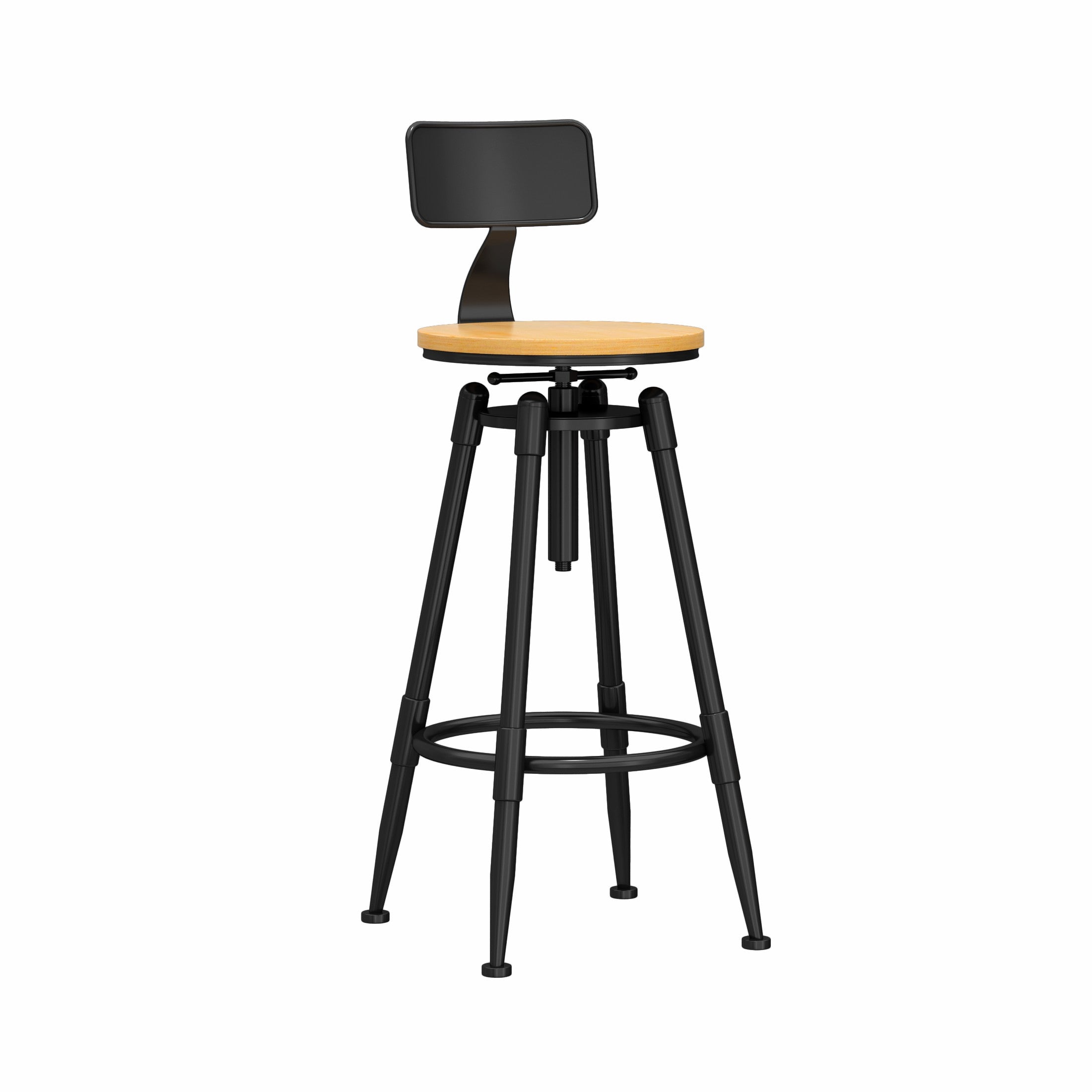 Industrial Adjustable Counter Chair Metal Round Indoor Dining Stool with Swivel