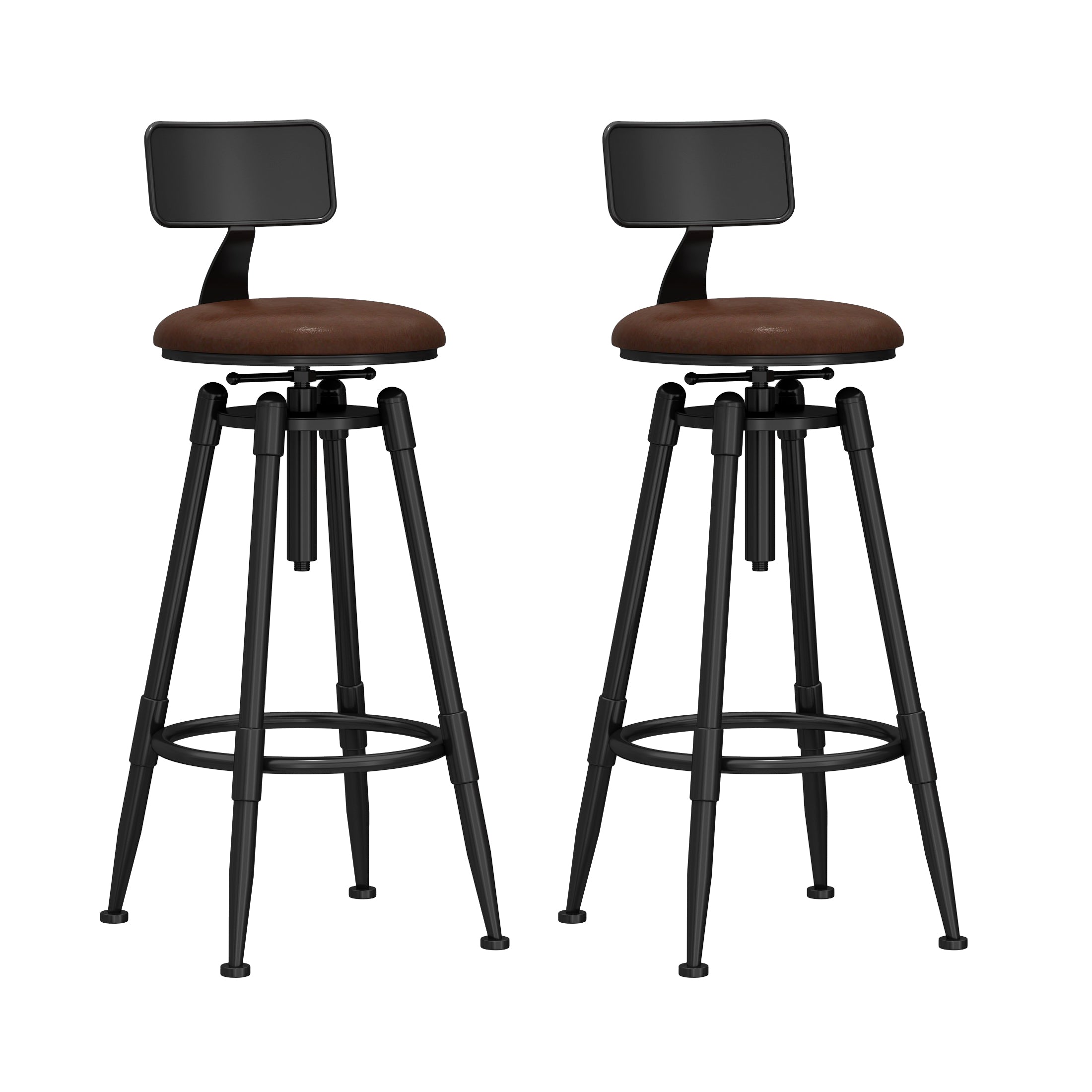 Industrial Adjustable Counter Chair Metal Round Indoor Dining Stool with Swivel