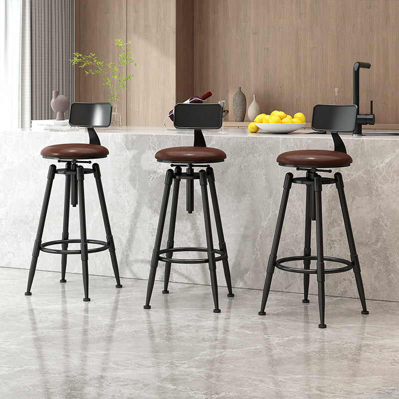 Industrial Adjustable Counter Chair Metal Round Indoor Dining Stool with Swivel