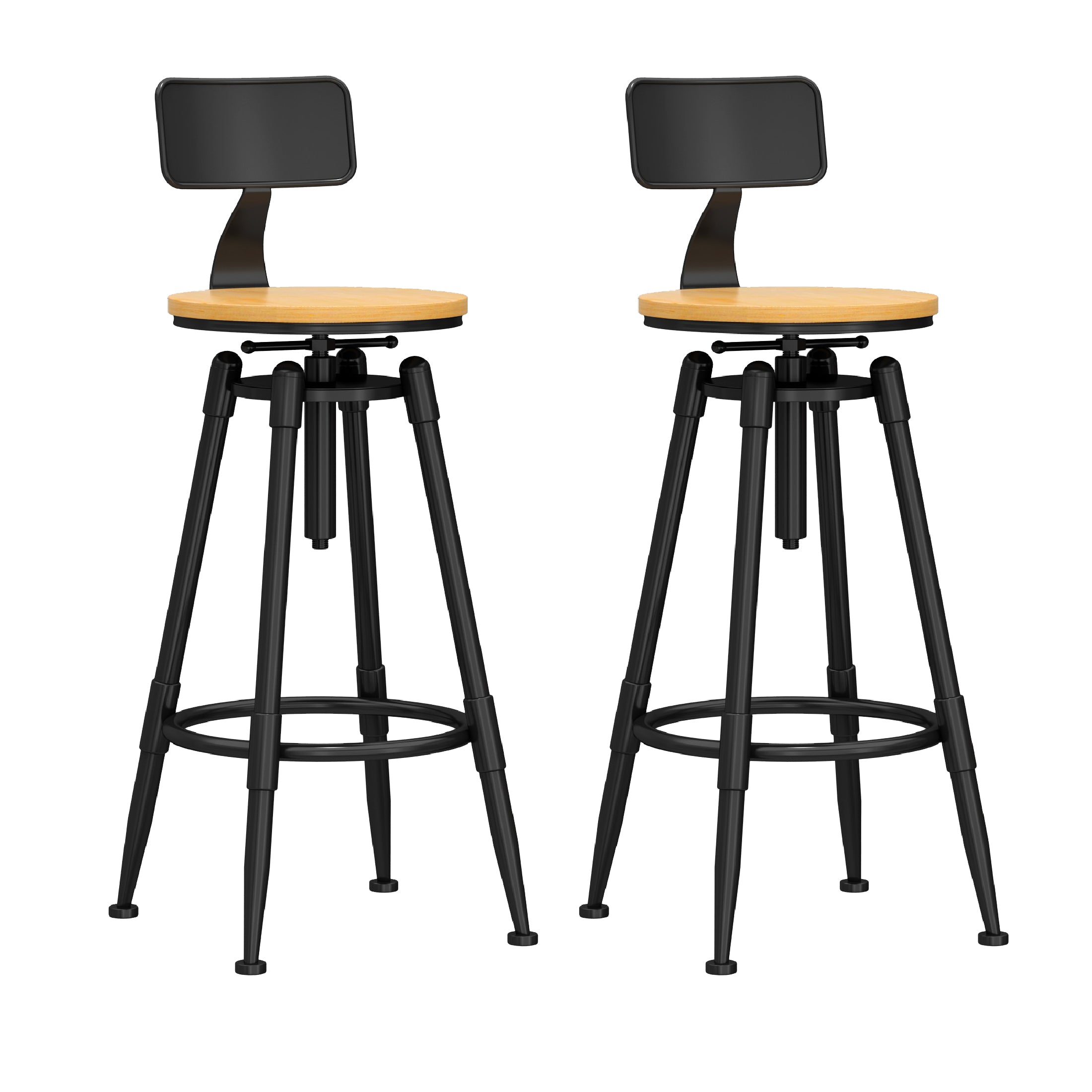 Industrial Adjustable Counter Chair Metal Round Indoor Dining Stool with Swivel