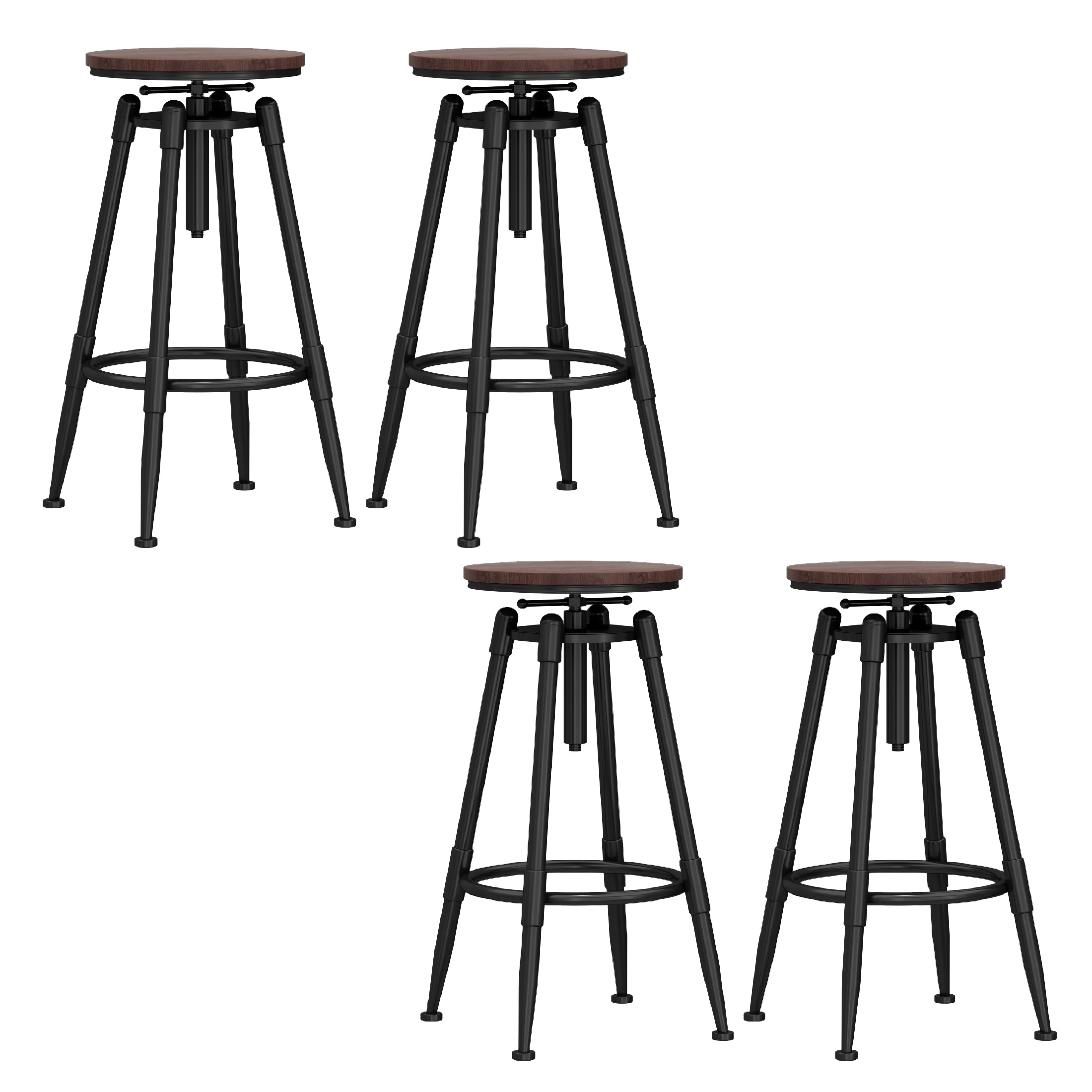 Industrial Adjustable Counter Chair Metal Round Indoor Dining Stool with Swivel