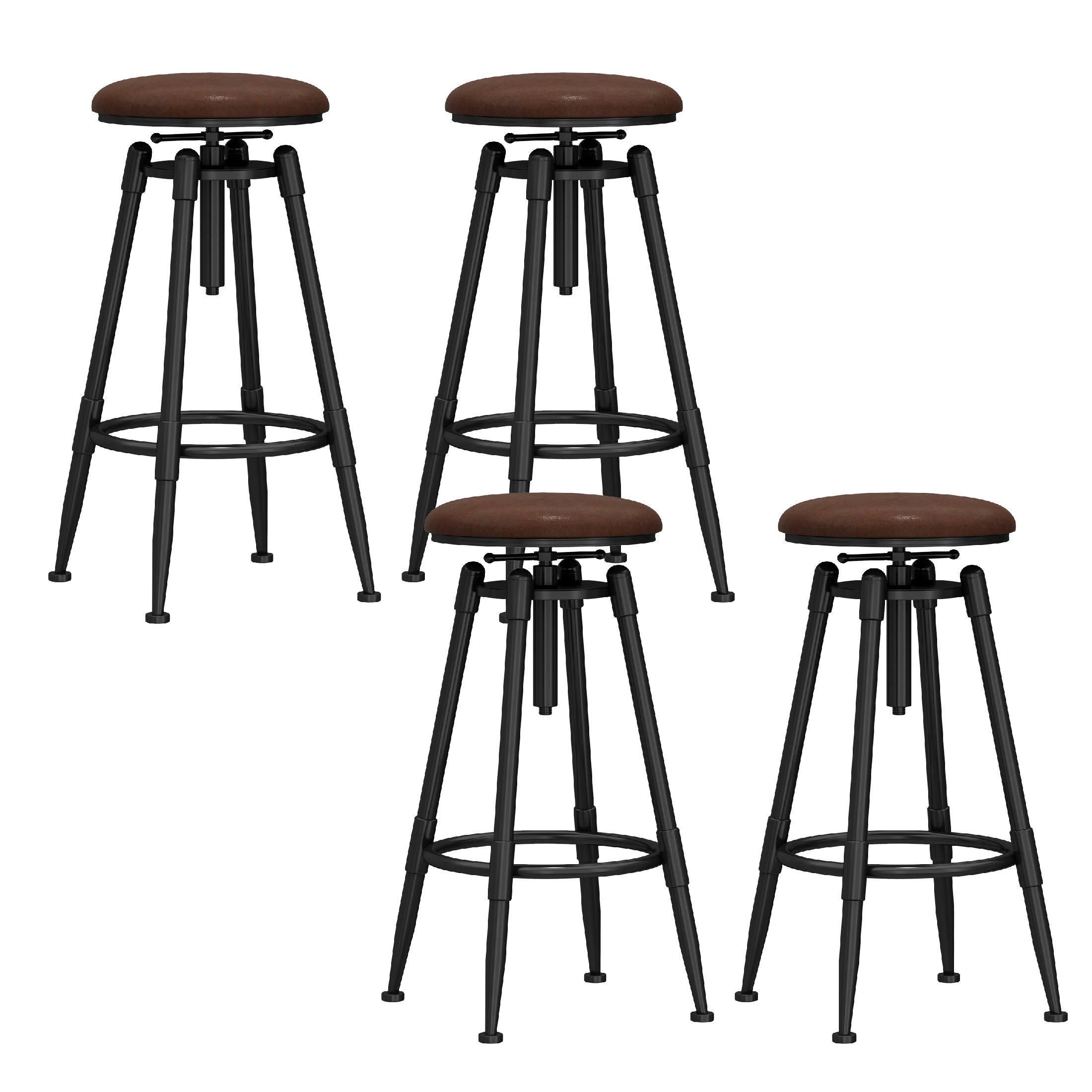 Industrial Adjustable Counter Chair Metal Round Indoor Dining Stool with Swivel