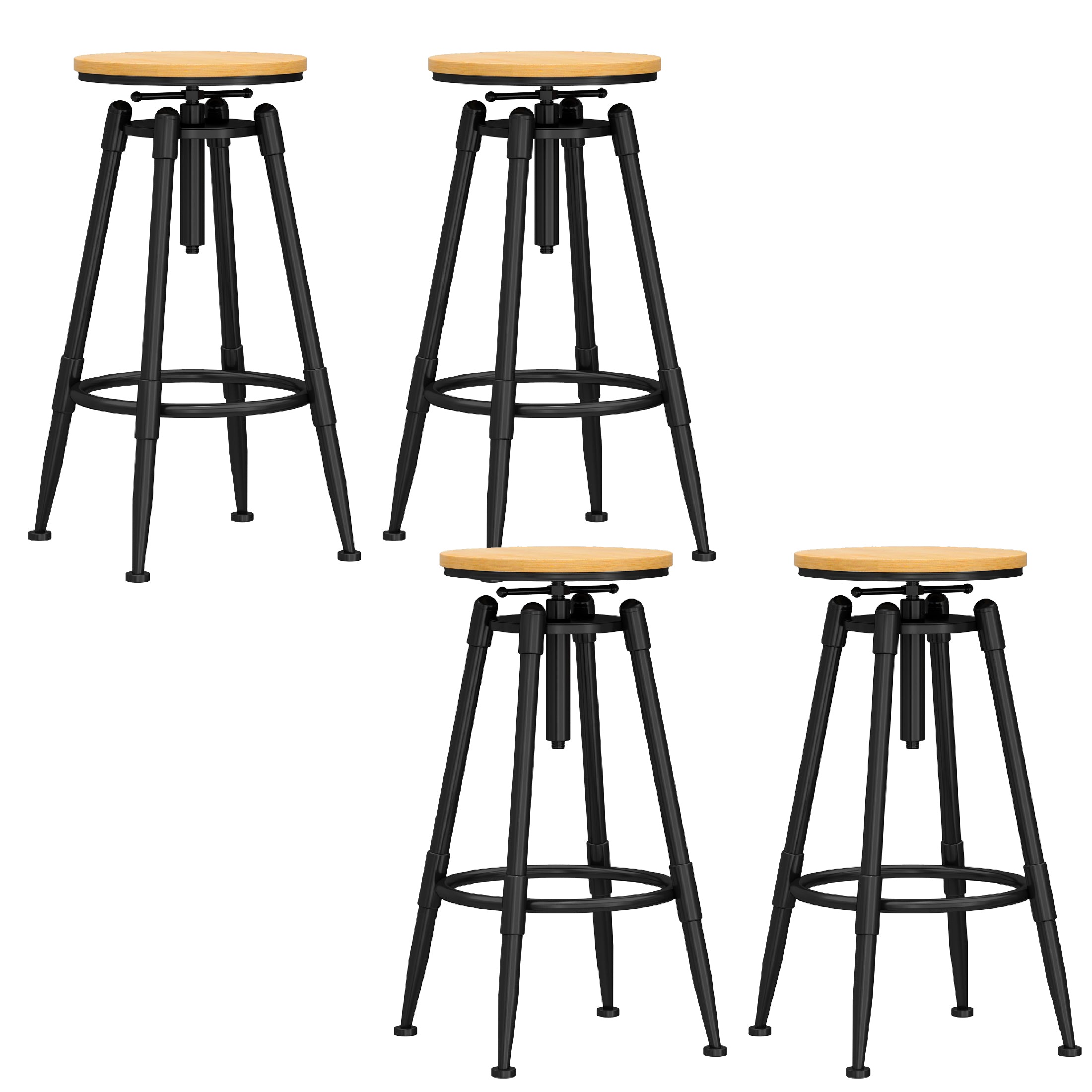 Industrial Adjustable Counter Chair Metal Round Indoor Dining Stool with Swivel