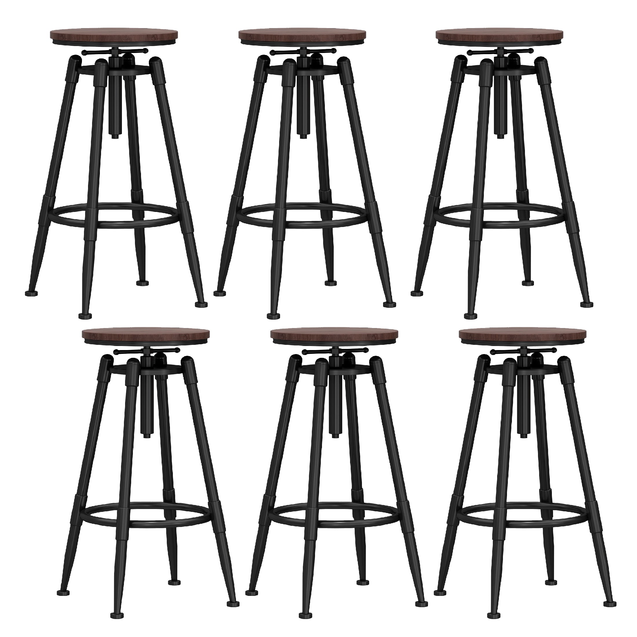 Industrial Adjustable Counter Chair Metal Round Indoor Dining Stool with Swivel