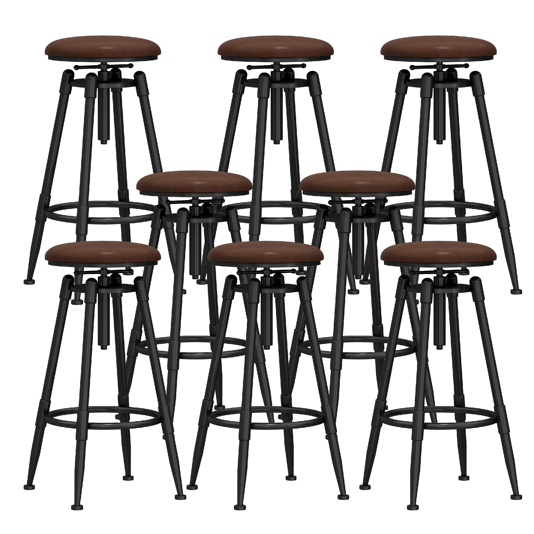 Industrial Adjustable Counter Chair Metal Round Indoor Dining Stool with Swivel