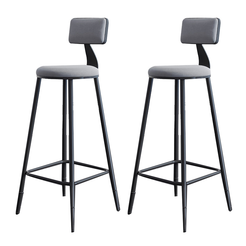 Modern Armless Backrest Counter Stool Steel Kitchen Bar Stool with Cushion and Pedal
