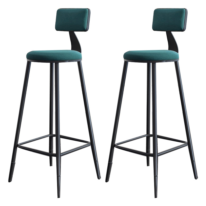 Modern Armless Backrest Counter Stool Steel Kitchen Bar Stool with Cushion and Pedal