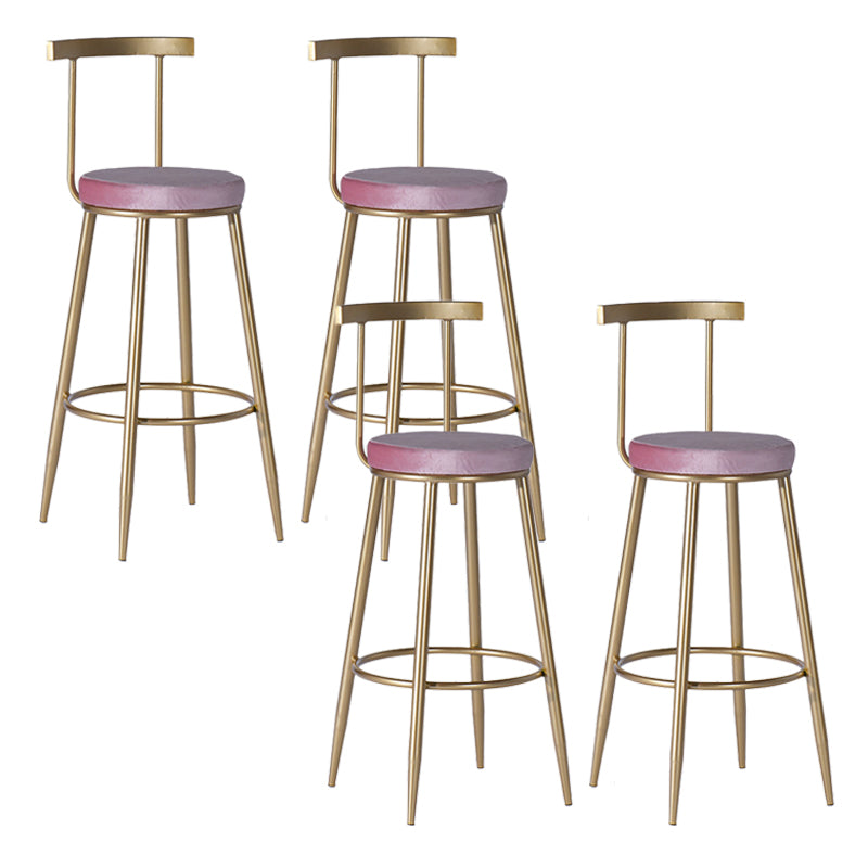 Contemporary Armless Backrest Counter Stool Iron Kitchen Bar Stool for Home