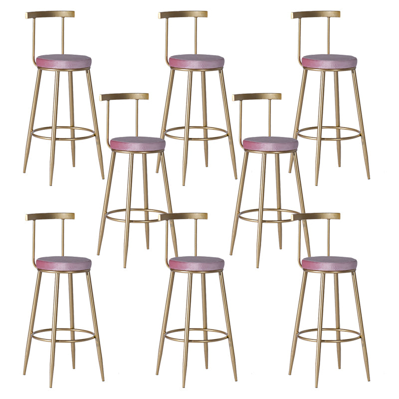 Contemporary Armless Backrest Counter Stool Iron Kitchen Bar Stool for Home