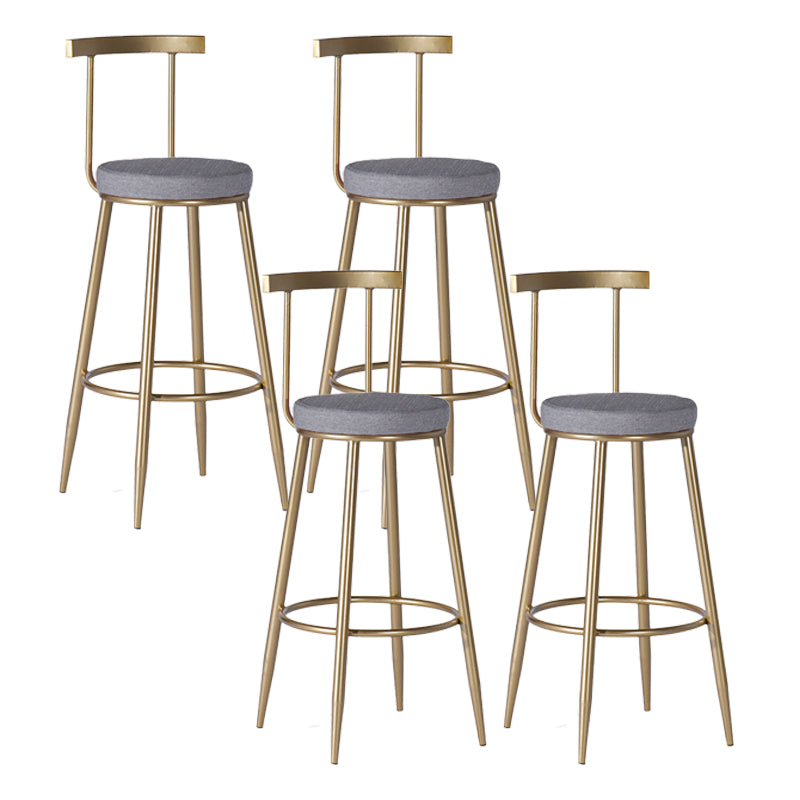 Contemporary Armless Backrest Counter Stool Iron Kitchen Bar Stool for Home