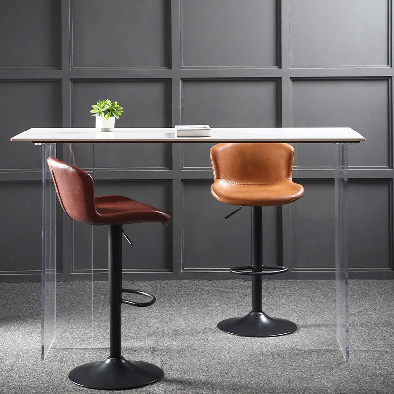 Modern Backrest Rotatable Counter Stool Iron Bar Stool with Cushion and Pedal