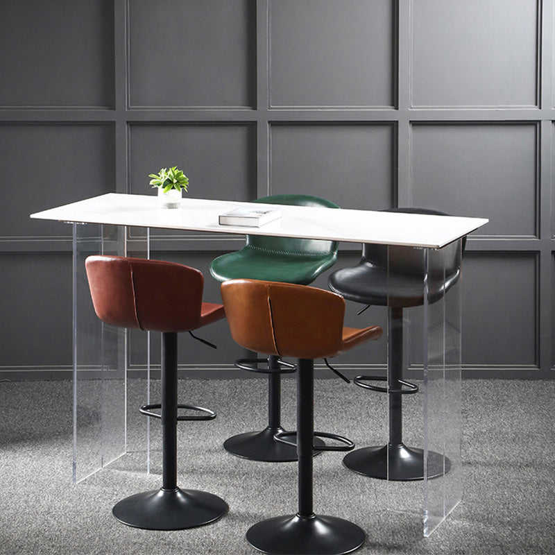 Modern Backrest Rotatable Counter Stool Iron Bar Stool with Cushion and Pedal