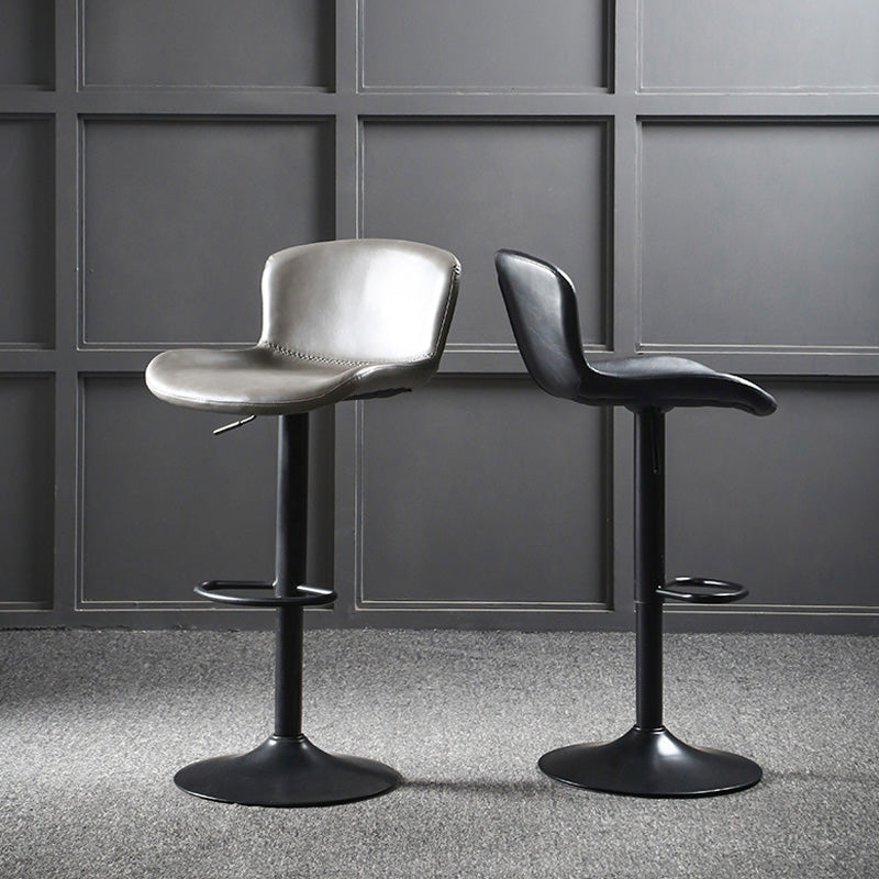 Modern Backrest Rotatable Counter Stool Iron Bar Stool with Cushion and Pedal