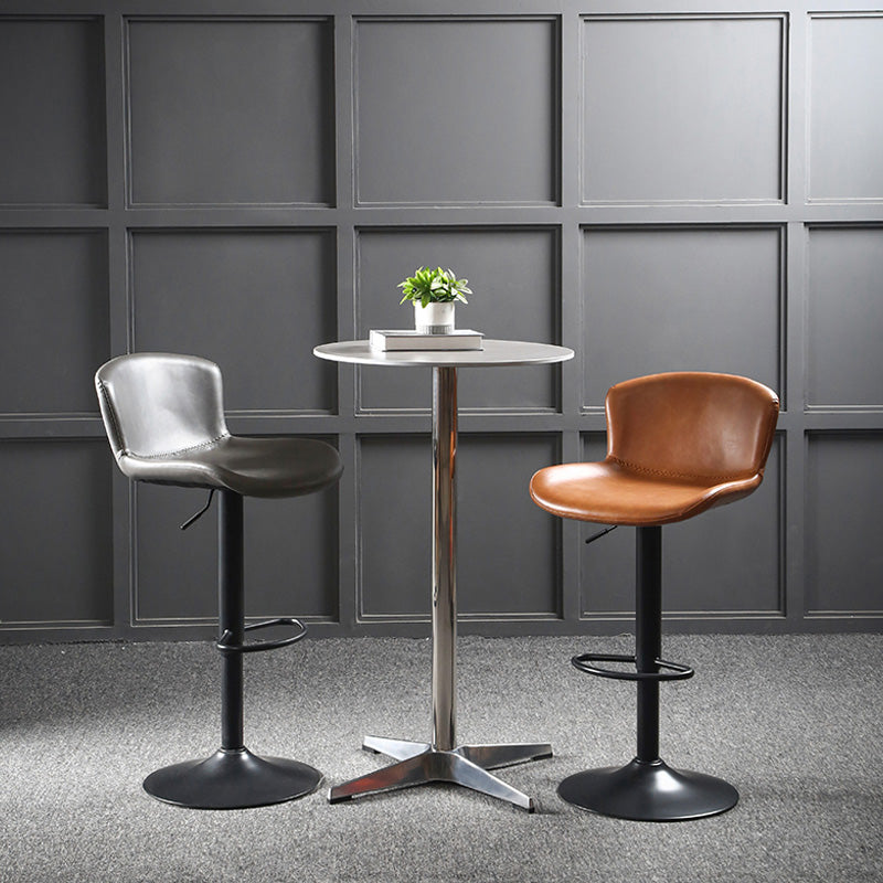 Modern Backrest Rotatable Counter Stool Iron Bar Stool with Cushion and Pedal