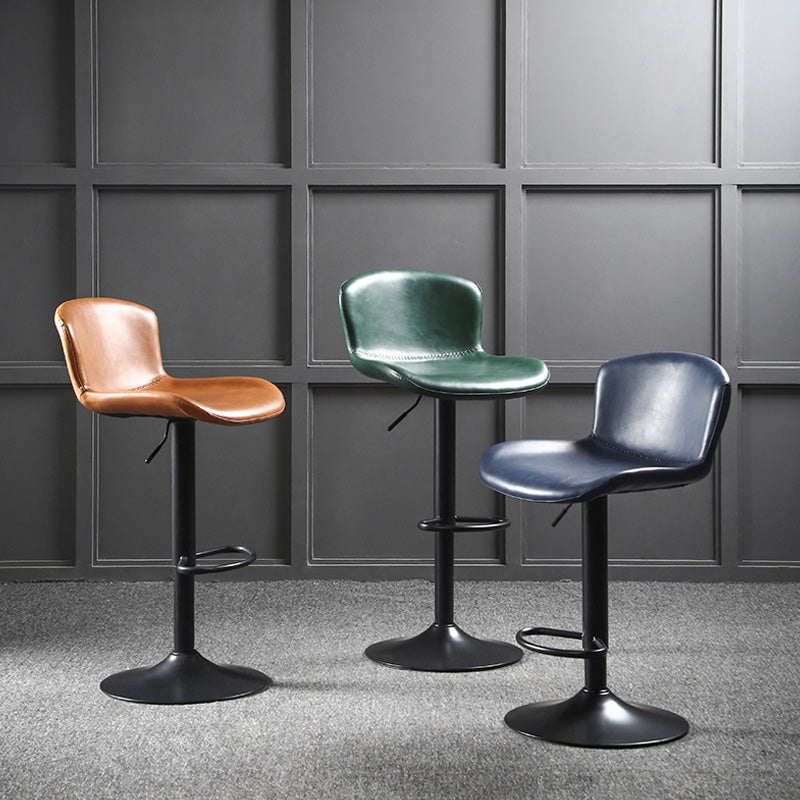 Modern Backrest Rotatable Counter Stool Iron Bar Stool with Cushion and Pedal