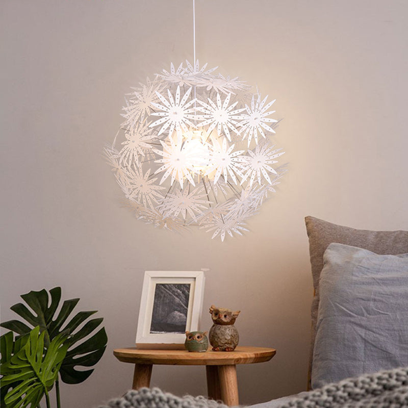 Plafond de chambre à coucher du pissenlit Acrylique 1-Bulb 19 "/23,5" Large modernisme Hanging Light Kit en blanc