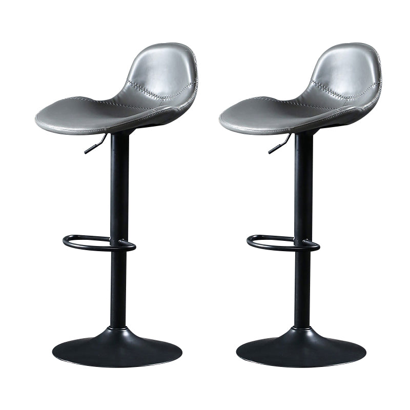 Modern Adjustable Leather Bar Stool Footrest Swivel Dining Stool for Living Room