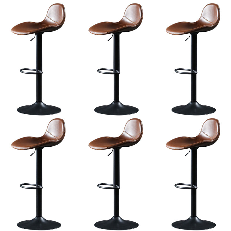 Modern Adjustable Leather Bar Stool Footrest Swivel Dining Stool for Living Room