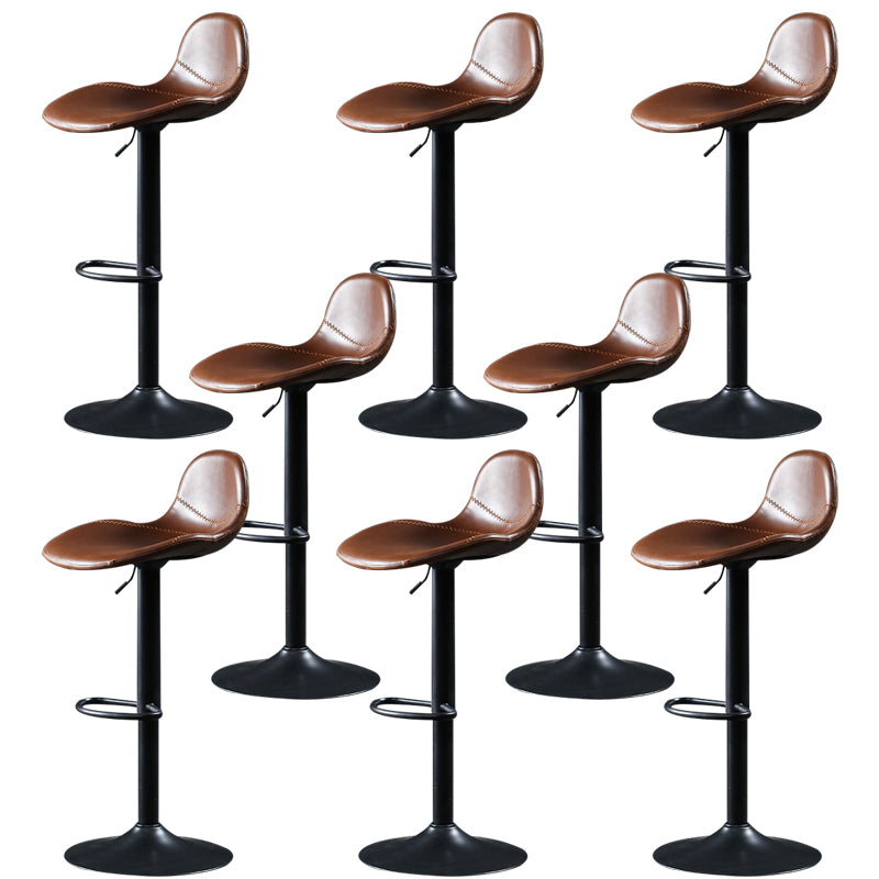 Modern Adjustable Leather Bar Stool Footrest Swivel Dining Stool for Living Room