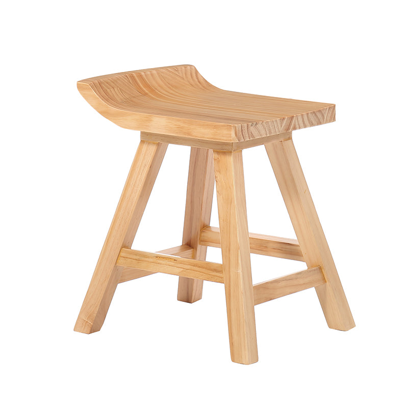 Indoor Modern Footrest Bar Stool Solid Wood Bar & Counter Stool in Natural