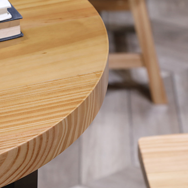 Indoor Modern Footrest Bar Stool Solid Wood Bar & Counter Stool in Natural