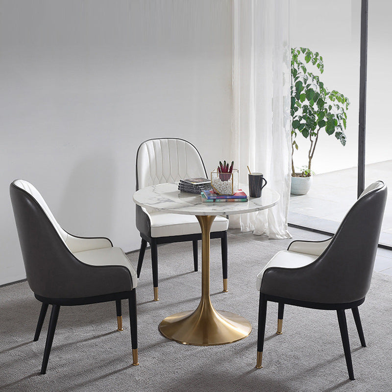 Modern 1/2/4/5 Pieces Dining Set Round Stone Dining Table for Balcony