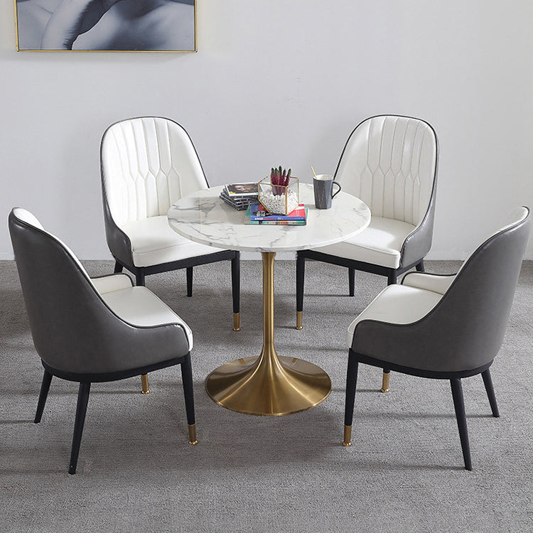 Modern 1/2/4/5 Pieces Dining Set Round Stone Dining Table for Balcony