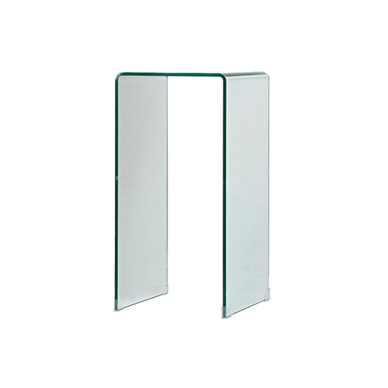 Modern Glass Sled Side End Table Minimalist Square Corner Table