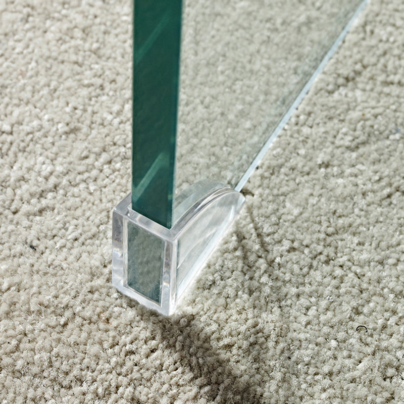 Modern Glass Sled Side End Table Minimalist Square Corner Table