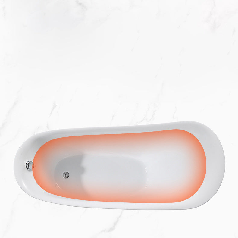 Oval Slipper Soaking Bathtub Modern Acrylic Freestanding Bathtub in White