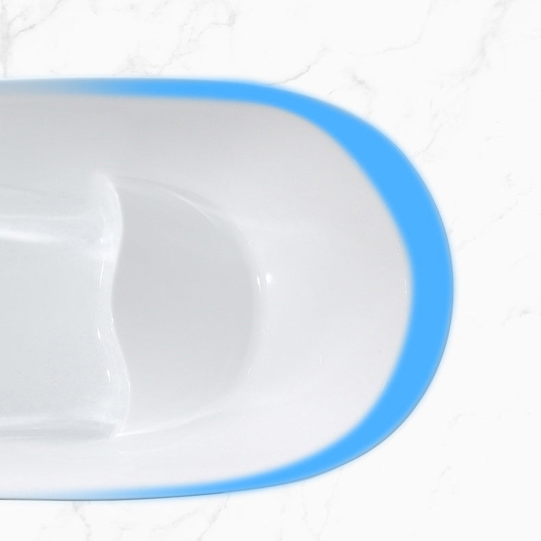 Oval Slipper Soaking Bathtub Modern Acrylic Freestanding Bathtub in White