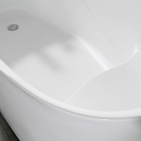 Oval Slipper Soaking Bathtub Modern Acrylic Freestanding Bathtub in White
