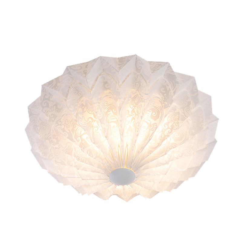 White Finish Dome Flush Mounted Light Modernist 1-Light Acrylic Flush Lamp Fixture