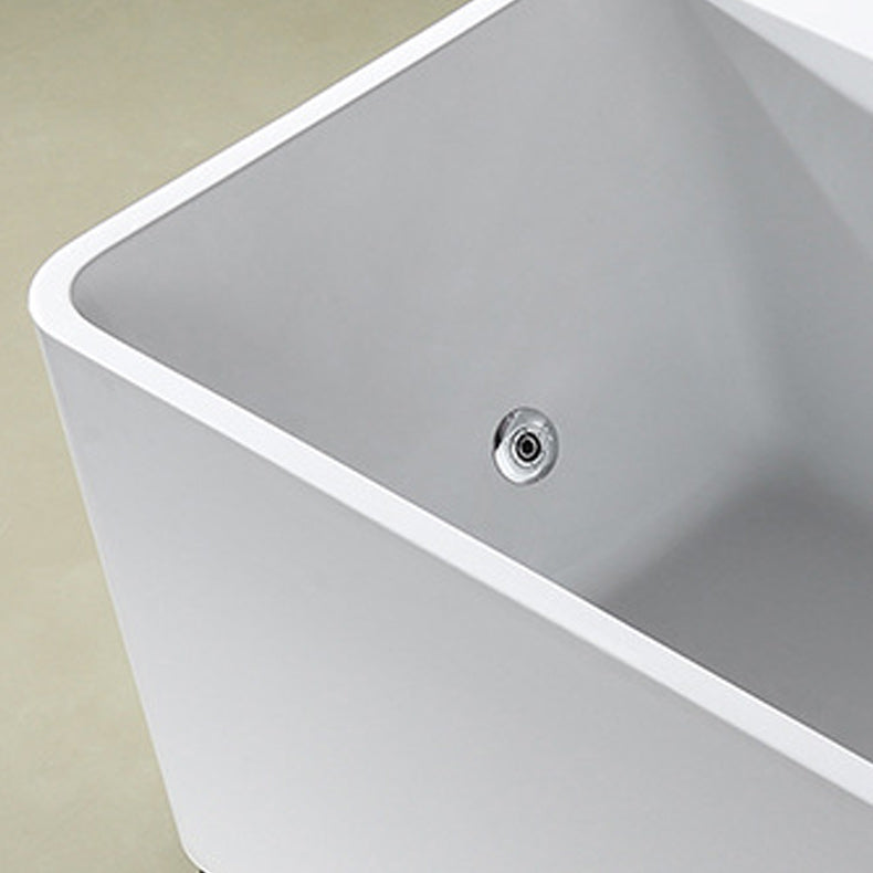 White Acrylic Rectangular Bath Tub Whirlpool Stand Alone Tub with Faucet