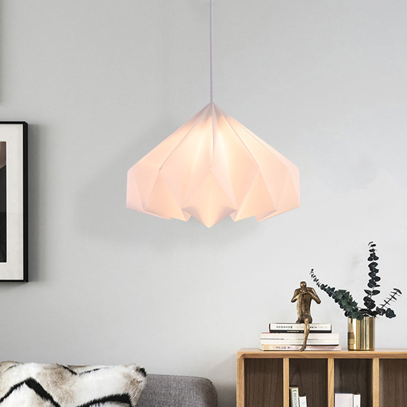 Acrilico cono sinuoso illuminazione appesa modernismo a 1 testa lampada a sospensione in bianco