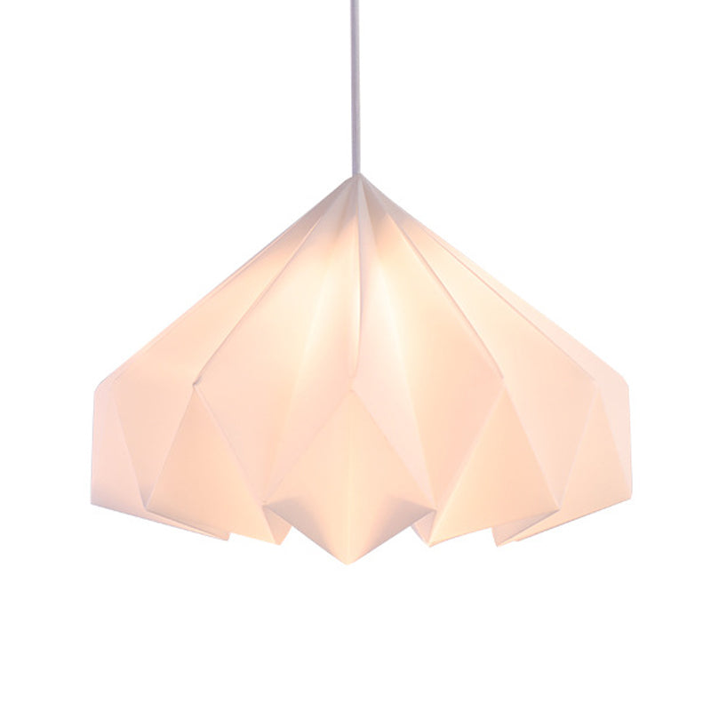 Acrilico cono sinuoso illuminazione appesa modernismo a 1 testa lampada a sospensione in bianco