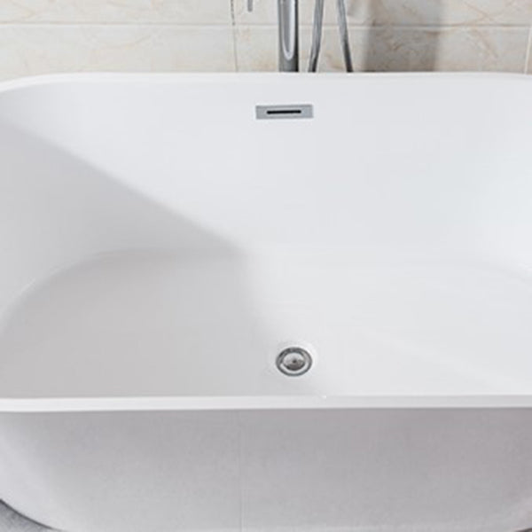 Contemporary Freestanding Acrylic-Fiberglass Bathtub White Oval Soaking Bath Tub