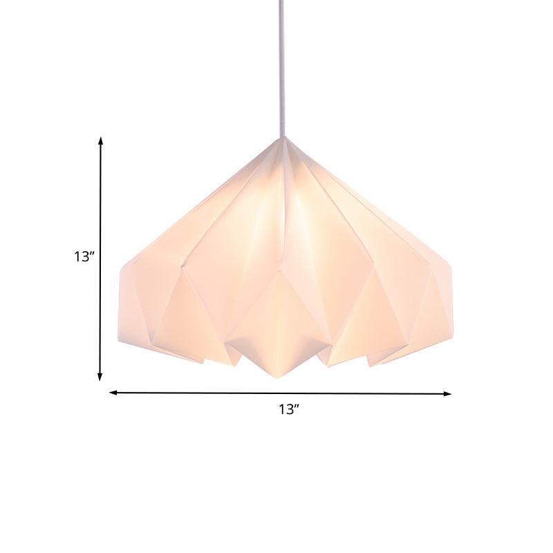 Acrilico cono sinuoso illuminazione appesa modernismo a 1 testa lampada a sospensione in bianco