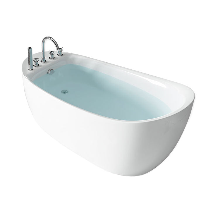 Freestanding Oval Bath Tub Modern Acrylic-Fiberglass Soaking Bathtub