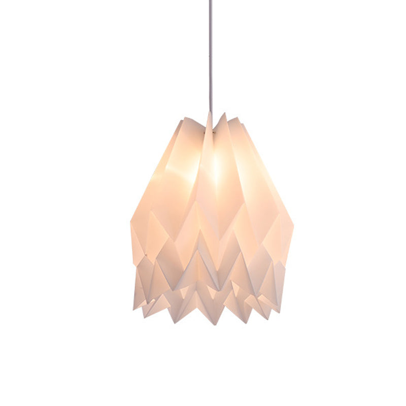 Sinuous Acrylic Hanging Light Kit Modernist 1 Light White Finish Suspended Pendant Lamp