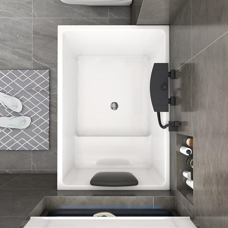 White Acrylic Indoor Bath Tub Soaking Tub with Internal Drain