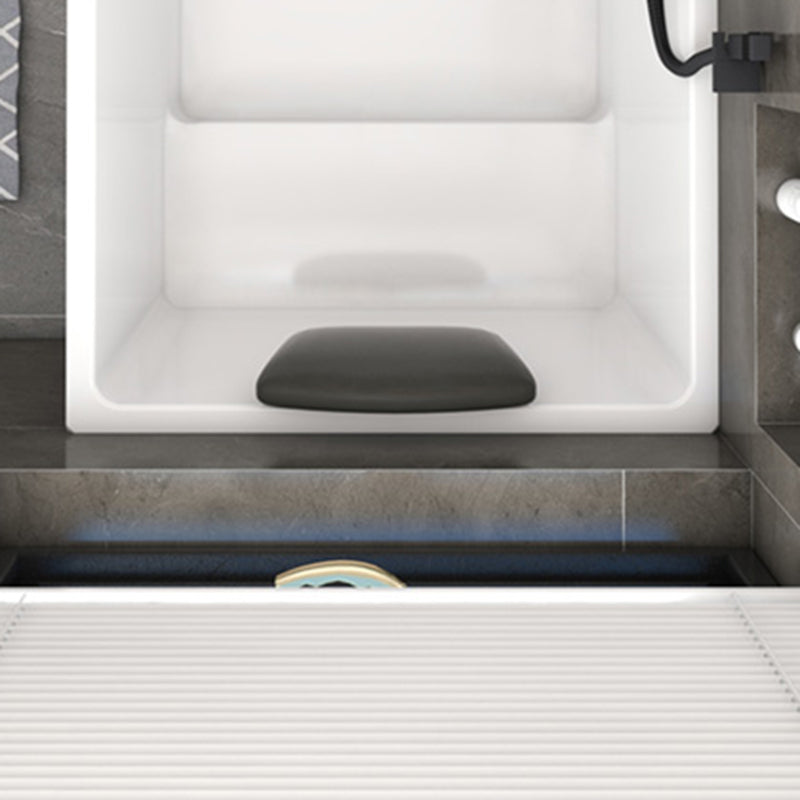 White Acrylic Indoor Bath Tub Soaking Tub with Internal Drain