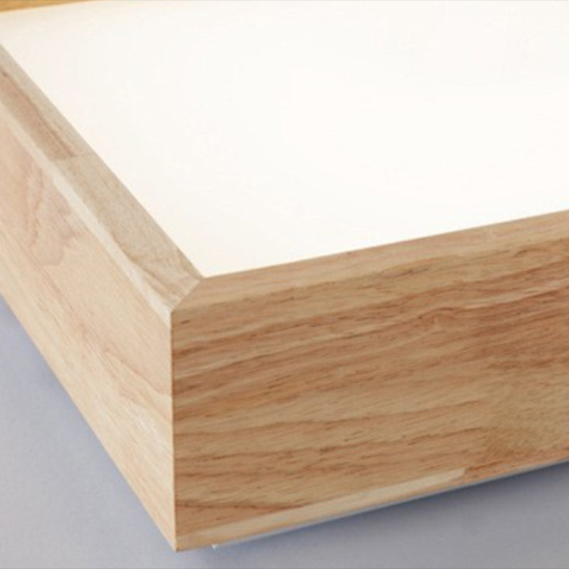 Minimalism Flush Mount Square Wooden Ceiling Light Fixture for Bedroom