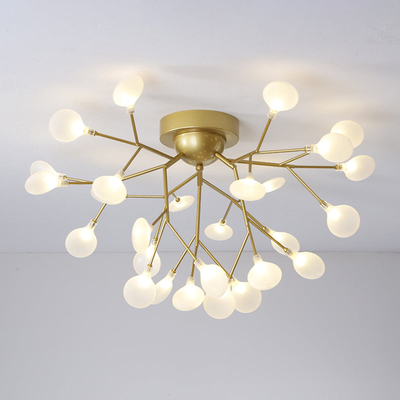 Modern Style Branch Flush Mount Metal Ceiling Light for Bedroom