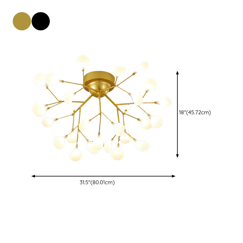 Modern Style Branch Flush Mount Metal Ceiling Light for Bedroom