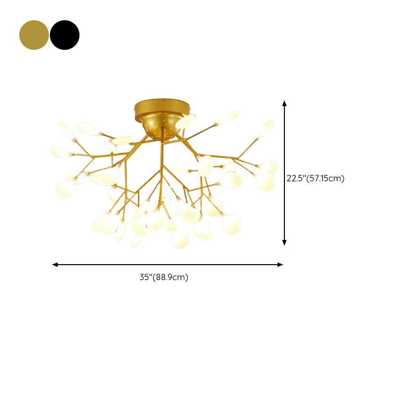 Modern Style Branch Flush Mount Metal Ceiling Light for Bedroom