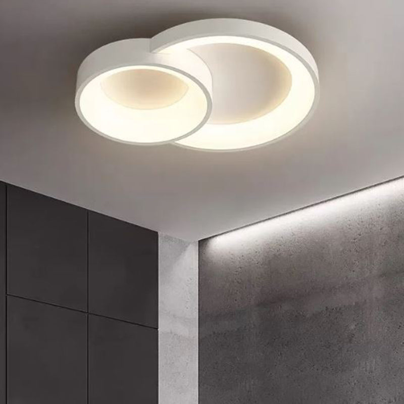 Modern Metal Flush Mount Circle Shape LED Ceiling Light with Acrylic Shade for Living Room