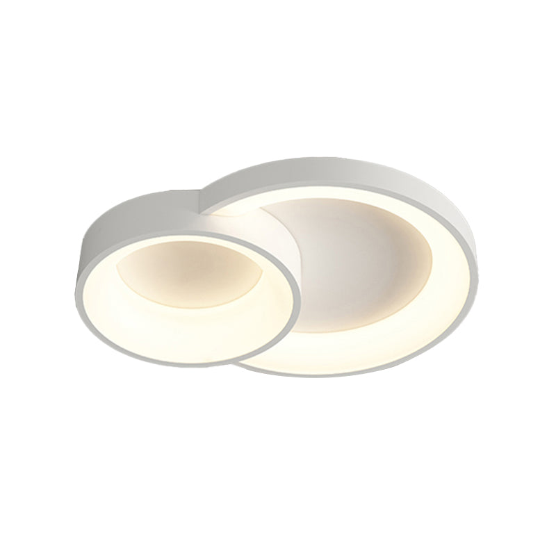 Modern Metal Flush Mount Circle Shape LED Ceiling Light with Acrylic Shade for Living Room