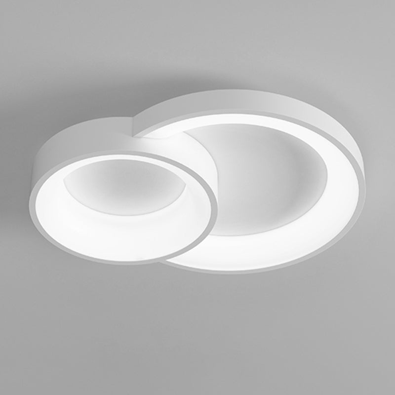 Modern Metal Flush Mount Circle Shape LED Ceiling Light with Acrylic Shade for Living Room