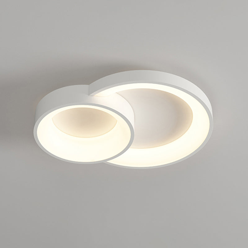 Modern Metal Flush Mount Circle Shape LED Ceiling Light with Acrylic Shade for Living Room